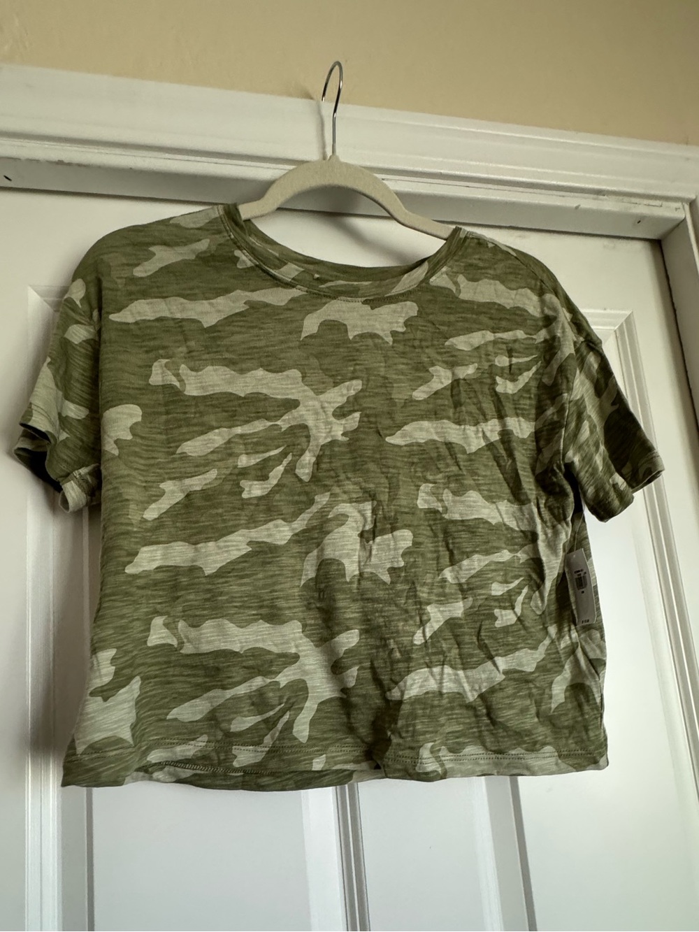 New Old Navy XS Extra Small Camo Cotton Modal Blend Crew Neck Soft Top Shirt